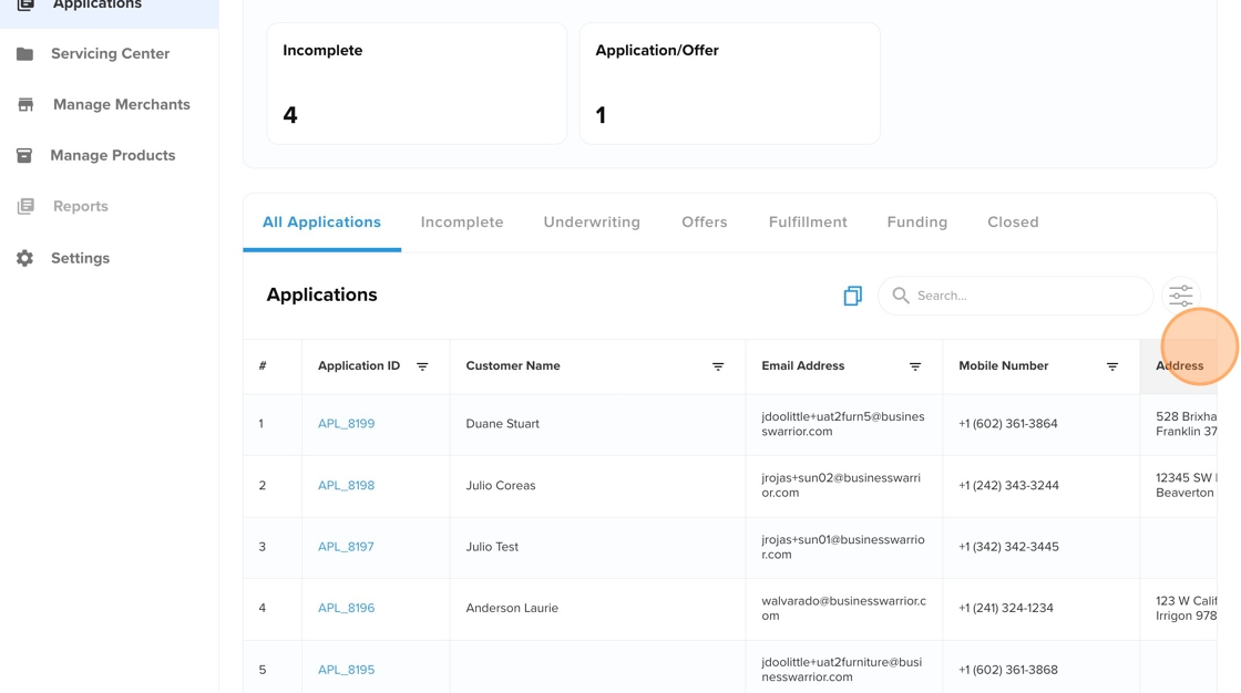 Sort Applications by Email and Address - Step 1.png